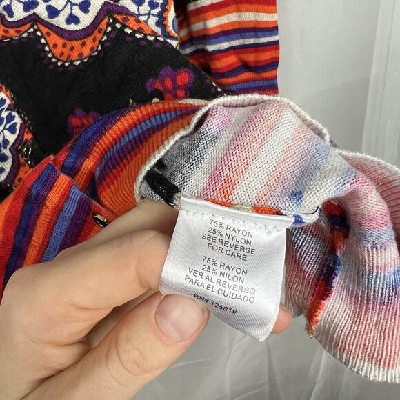 NWT Joseph A floral print button up cardigan office workwear Large relaxed - Picture 6 of 10